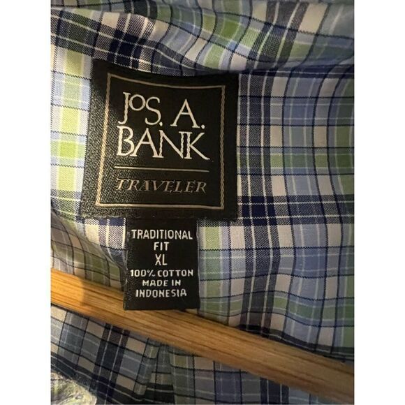 Jos A Bank Men’s Size XL Casual Button Down Shirt Multicolor Plaid Short Sleeve - Picture 5 of 5